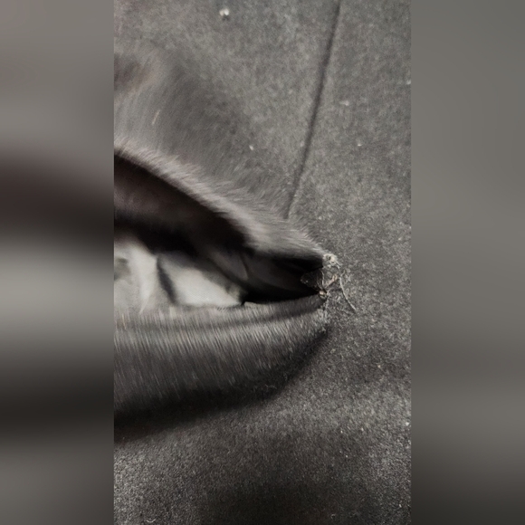 Banana Republic Wool Peacoat Jacket Mens Large Black Plaid Double Breasted - Picture 15 of 15